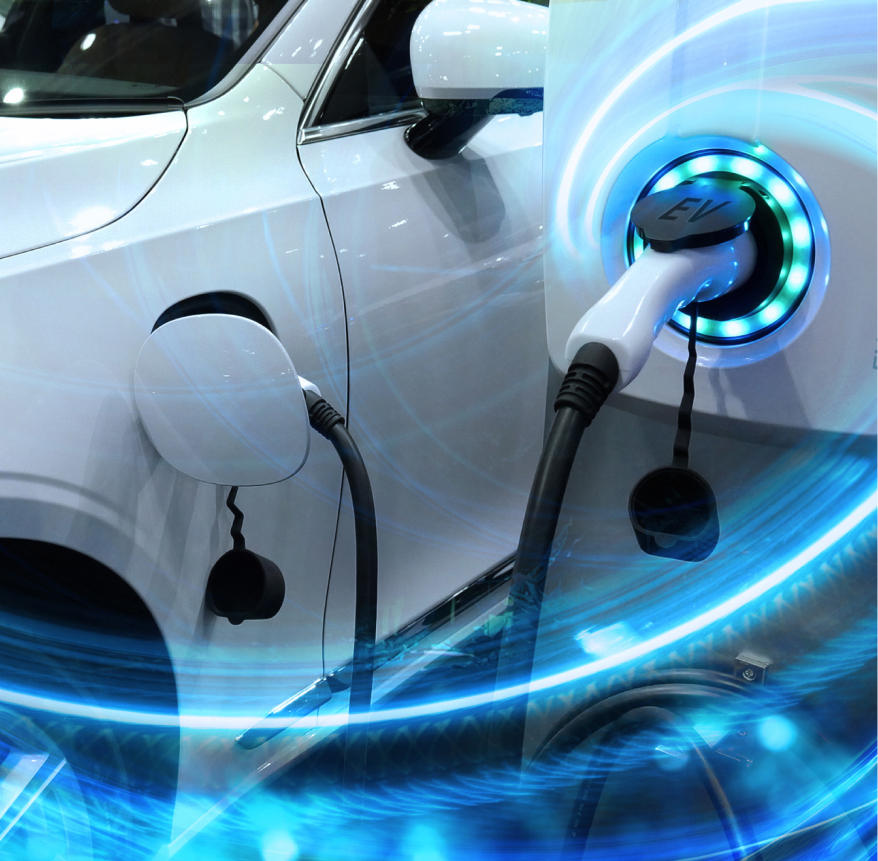 hand colding charging port to car