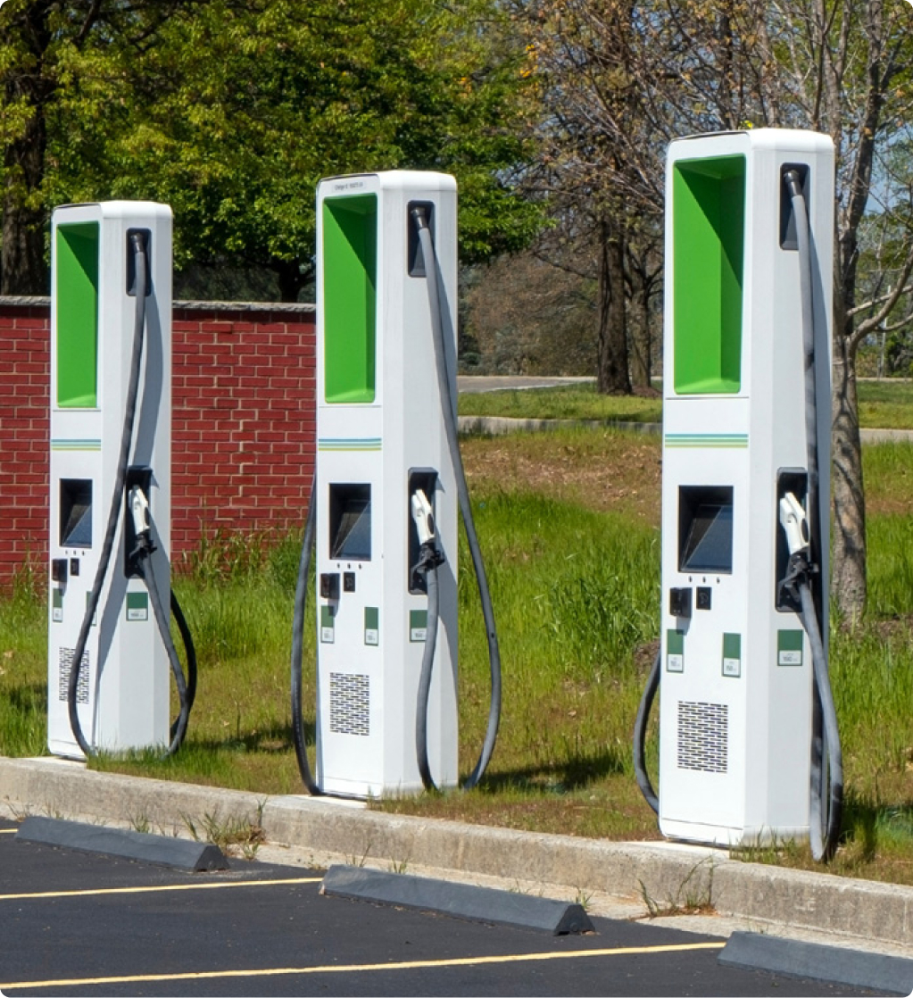 Three type II charging stations available for use.